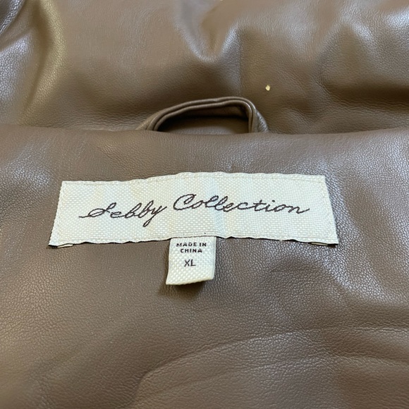 Sebby Collection Faux Leather Puffy Coat - Picture 6 of 7